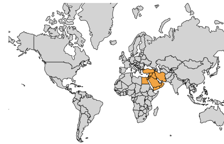 Map of the Middle East